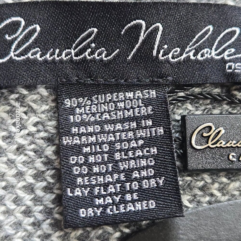 NWT Merino & Cashmere Knit Scarf Grey, Black & Tan Alashan Claudia Nichole - Picture 3 of 12